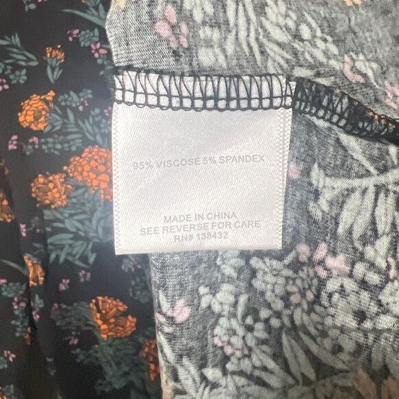 Modcloth Size Large Viscose Turtle Neck Long Sleeve Floral - Picture 4 of 7